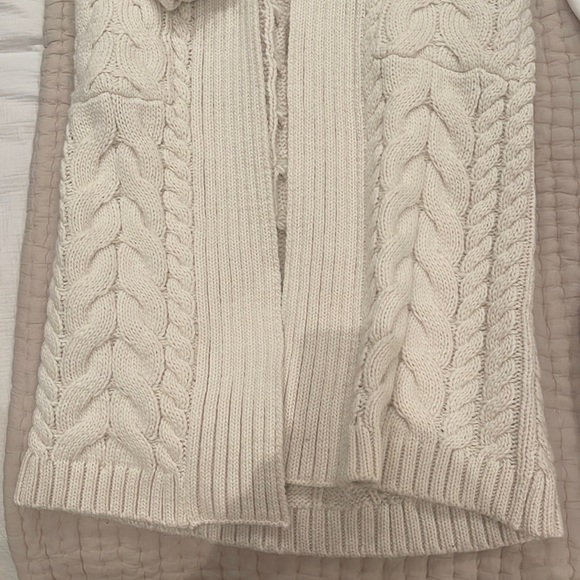 ZARA WOMAN CABLE-KNIT LONG COAT LIMITED EDITION ECRU SZ Small 3653/103 - Picture 4 of 4